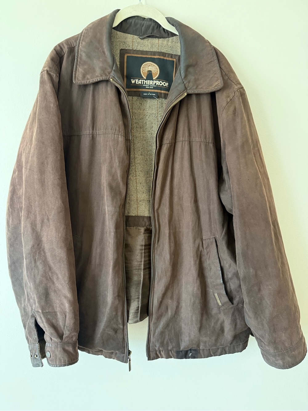 Weatherproof Men's Brown Suede Lightweight Jacket
